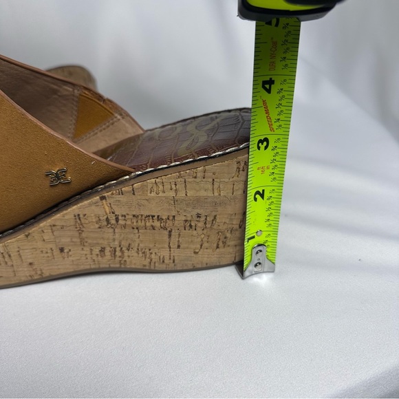 SAM EDELMAN Ranger Cork Wedge Brown Platform Open Toe Sandals sz 8.5 - Picture 10 of 11